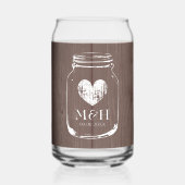 Bruin houten platteland bruiloft  stijl blikvorm glas (Voorkant)