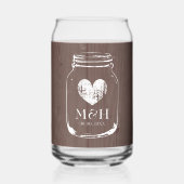 Bruin houten platteland bruiloft  stijl blikvorm glas (Achterkant)