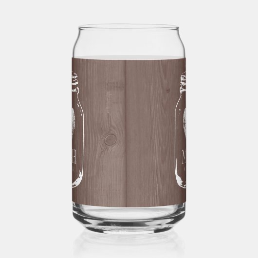 Bruin houten platteland bruiloft  stijl blikvorm glas (Links)