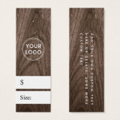 Bruin-houtkorrelprijs label mini visitekaartjes (Voorkant /achterkant)