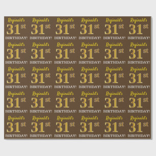 Bruin, Imitatie Goud Kijk "31e VERJAARDAG" Cadeaupapier