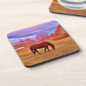 > Bruin in een droomkleurig veld Drankjes Onderzetter (Linkerzijde)