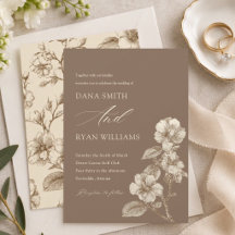 Bruin ivoor vintage botanische bruiloft