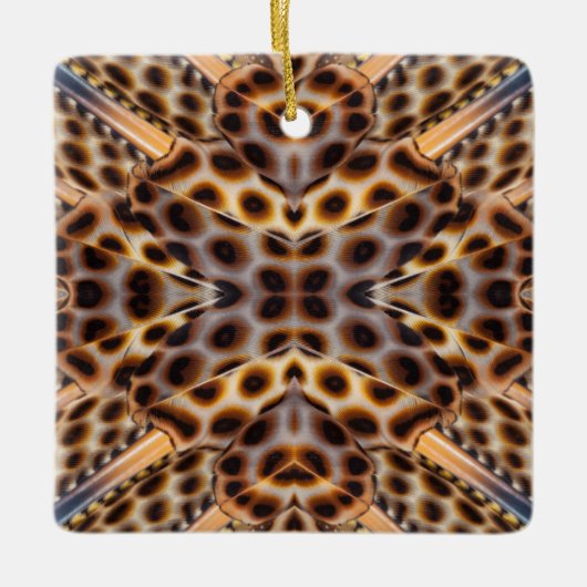 Bruin kaleidoscoop keramisch ornament (Voorkant)