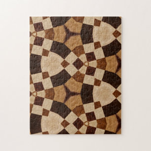 Bruin Kaleidoscope Geometrische vormen Patronen Legpuzzel