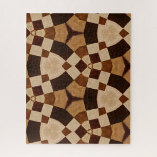 Bruin Kaleidoscope Geometrische vormen Patronen Legpuzzel