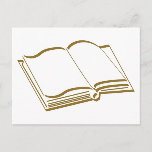 Bruin kalligrafisch boek briefkaart (Voorkant)