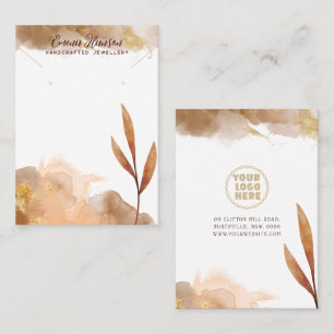 Bruin Ketting Oorbellen Abstract goud Display Kaar Visitekaartje