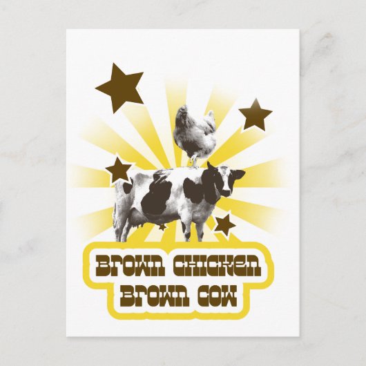 Bruin Koe 2 Briefkaart (Voorkant)