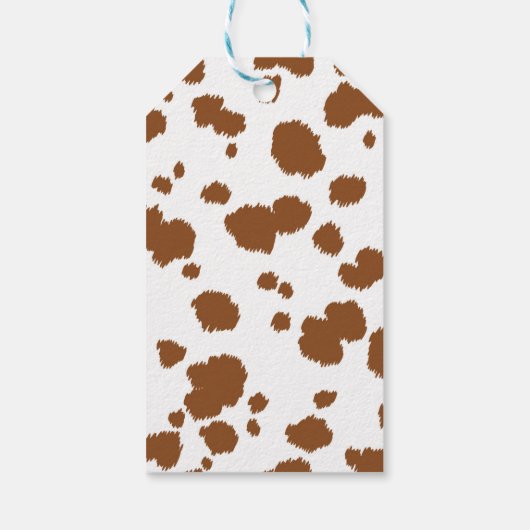 Bruin Koe Print Gift Label Cadeaulabel (Achterkant)