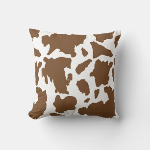 Bruin Koe Print Pattern Kussen
