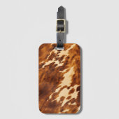 Bruin Koeienhuid Bagagelabel (Voorkant (verticaal))