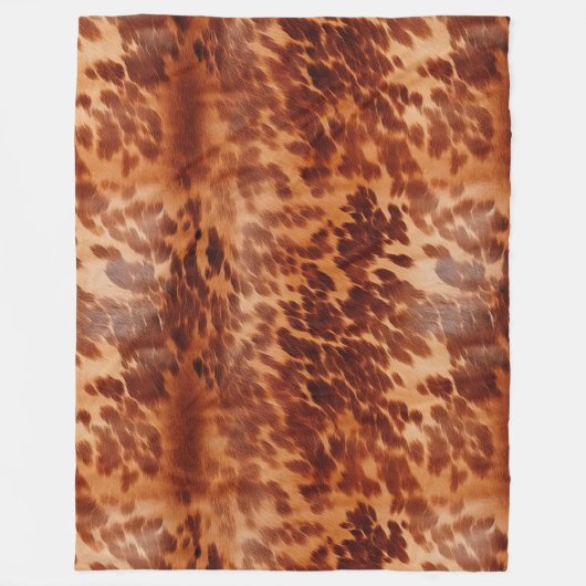 Bruin Koeienhuid Dierenprint Fleece Deken (Voorkant)
