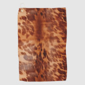 Bruin Koeienhuid Dierenprint Golfhanddoek (Voorkant)