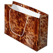 Bruin Koeienhuid Dierenprint Groot Cadeauzakje (Voorkant Gekanteld)