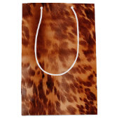 Bruin Koeienhuid Dierenprint Medium Cadeauzakje (Voorkant)
