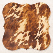 Bruin Koeienhuid Kartonnen Onderzetters (Voorkant)