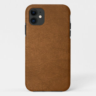Bruin Koeienhuid leder textuur iPhone 11 Hoesje