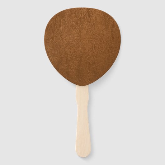 Bruin Koeienhuid leder textuur Handwaaier (Voorkant)