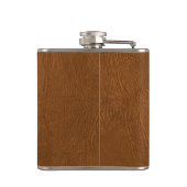 Bruin Koeienhuid leder textuur Heupfles (Achterkant)