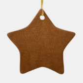 Bruin Koeienhuid leder textuur Keramisch Ornament (Achterkant)