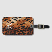 Bruin Koeienhuid Monogram Bagagelabel (Voorkant (horizontaal))