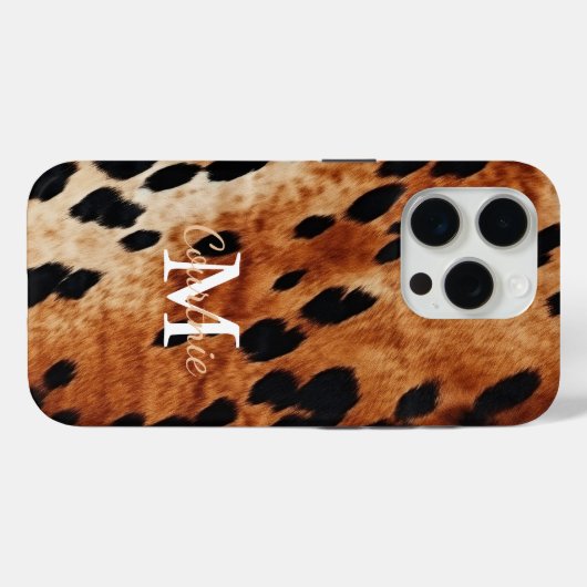 Bruin Koeienhuid Monogram Case-Mate iPhone Case (Achterkant (horizontaal))