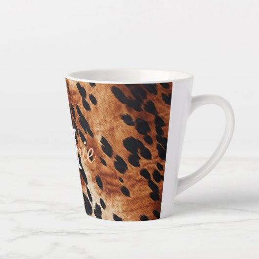 Bruin Koeienhuid Monogram Latte Mok (Rechts)