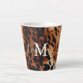 Bruin Koeienhuid Monogram Latte Mok (Voorkant)