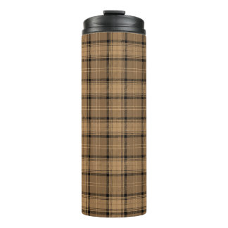 Bruin, Koffie, Zwarte Twills Plaid (Tartan) Patroo Thermosbeker
