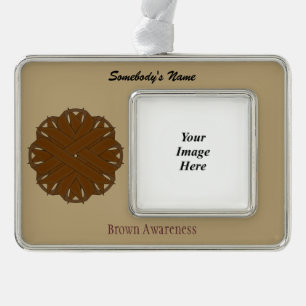 Bruin-koolstof Tmpl (H-O) door Kenneth Yoncich Verzilverd Kader Ornament