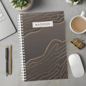 Bruin Koper Modern Abstract Agaat Gepersonaliseerd Planner