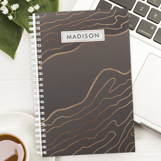 Bruin Koper Modern Abstract Agaat Gepersonaliseerd Planner