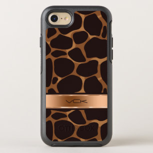 Bruin Koper Modern Gestileerd Luipaard Patroon OtterBox Symmetry iPhone 8/7 Hoesje