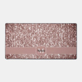 Bruin koraal glitter fonkelt Monogram Bureaumat (Voorkant)