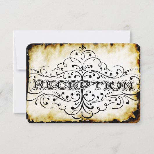 Bruin Kraft Paper Medieval Typography Wedding RSVP (Achterkant)