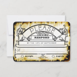 Bruin Kraft Paper Medieval Typography Wedding RSVP