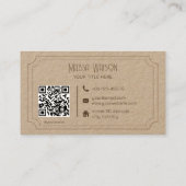  bruin kraft QR code boutique Visitekaartje (Achterkant)