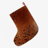 Bruin kunstleder grote kerstsok (Achterkant (Hangend))