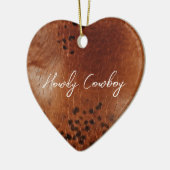 Bruin kunstleder keramisch ornament (Links)