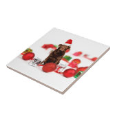 Bruin Labrador Hond Kerstmis w Gifts Santa Hat Tegeltje (Zijkant)