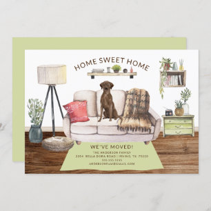 Bruin Labrador Retriever Dog Moving Announding Kaart