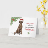 Bruin Labrador Retriever Kerstmis Van Hond In Plez Kaart (Gele Bloem)