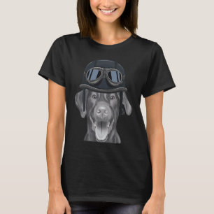 Bruin labrador Retriever met motorfiets T-shirt