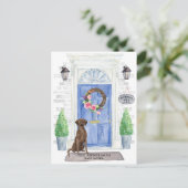 Bruin Labrador Retriever Moving Announement Briefkaart (Staand voorkant)