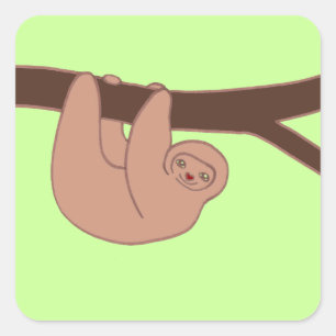 Bruin lachende luiaard met hartneus Sticker