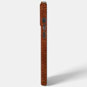 Bruin leder als monogram Case-Mate iPhone case (Achterkant / Links)