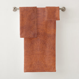 Bruin leder bad handdoek