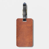 Bruin leder bagagelabel (Achterkant verticaal)