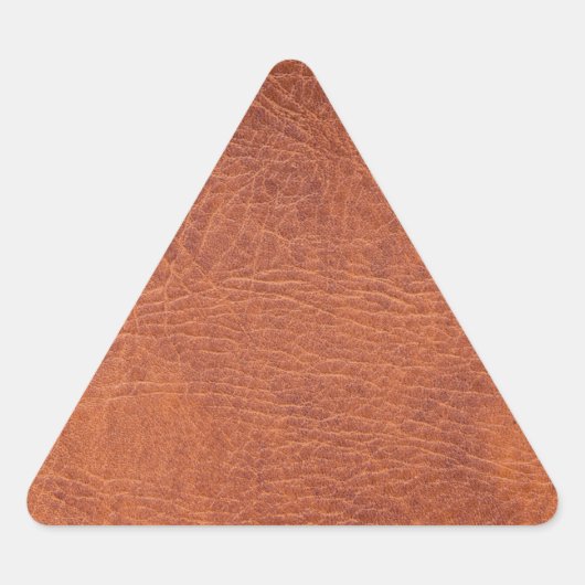 Bruin leder driehoek sticker (Voorkant)
